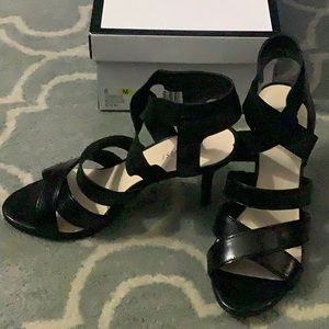 Sexy Black strappy high heel shoe
